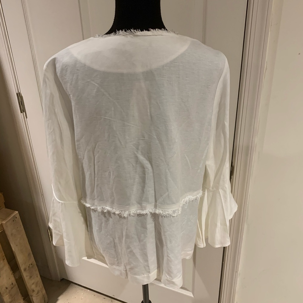 Flared Three-Quarter Sleeve Fringe Jacket
